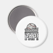 Oude Baseball Papi Versleten Vader T-shirt Ontwerp Magneet (Voorkant / Achterkant)