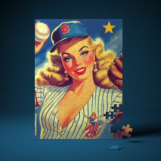 Oude Baseball Pin-up Legpuzzel
