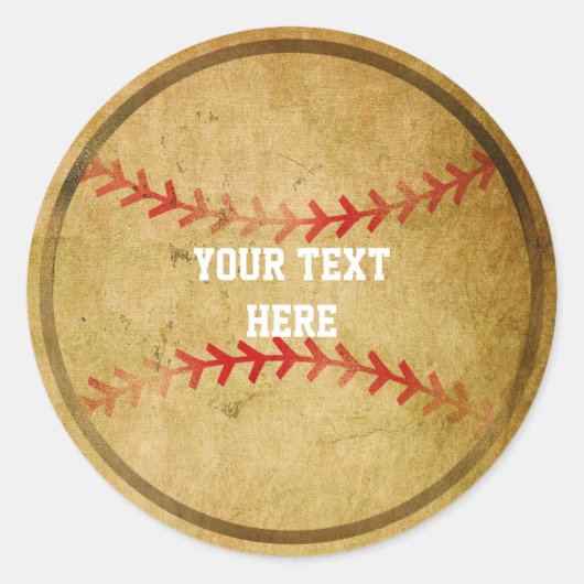 Oude Baseball Sport Verjaardagsfeestje Stickers (Voorkant)