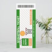 Oude Basketbal Verjaardagsfeest Ticket uitnodiging (Staand voorkant)