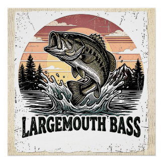 Oude Bass Visvangst Perfect Poster