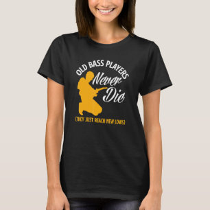 Oude bassenspelers sterven nooit bassige gitaarplu t-shirt