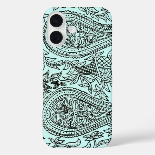 Oude batik textielbehang patroon, blauw Case-Mate iPhone case (Achterkant)