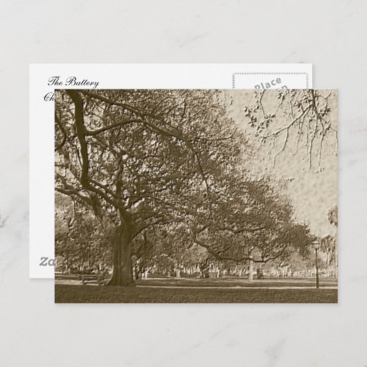 Oude batterij briefkaart (Voorkant / Achterkant)