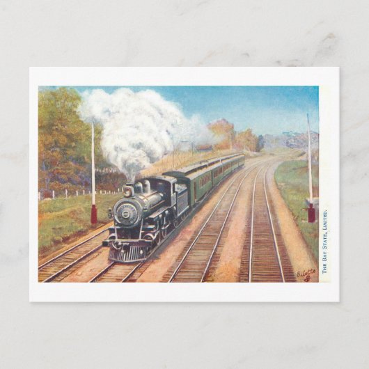 Oude Bay State Limited Trein Ansichtkaart Briefkaart (Voorkant)