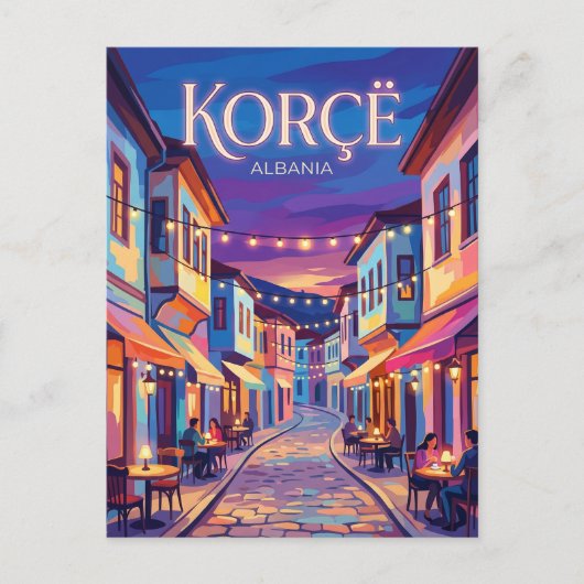 Oude Bazaar van Korçë Albanië Briefkaart (Voorkant)