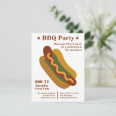 Oude BBQ Hotdog Housewarming Feest Kaart (Staand voorkant)