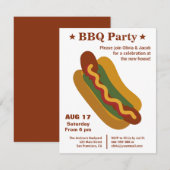 Oude BBQ Hotdog Housewarming Feest Kaart (Voorkant / Achterkant)