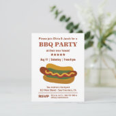 Oude BBQ Hotdog Huisfeest Uitnodigingen (Staand voorkant)