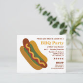 Oude BBQ Hotdog Worst Huisfeest Kaart (Staand voorkant)