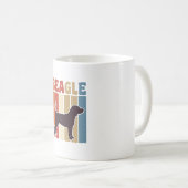 Oude Beagle Hond Retro Streep Vector Design_1 Koffiemok (Voorkant rechts)