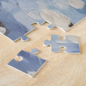 Oude Beagle in besneeuwde kerstmarkt Legpuzzel (Zijkant)