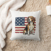 Oude Beagle Patriottische Vlag Hond Shirt Ontwerp_ Kussen (Deken)