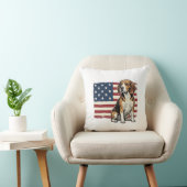 Oude Beagle Patriottische Vlag Hond Shirt Ontwerp_ Kussen (Stoel)