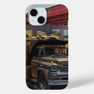 Oude bedrijfsdumpwagen op een bouwplaats iPhone 15 case