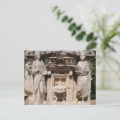 Oude beelden in bas-religie briefkaart (Staand voorkant)