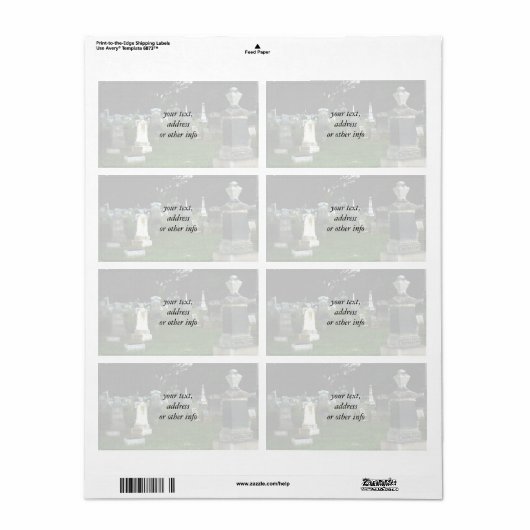 Oude begraafplaats etiket (Full Sheet)