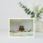 Oude begraafplaats Toren in Sneeuw, Van Gogh Fine  Briefkaart (Staand voorkant)
