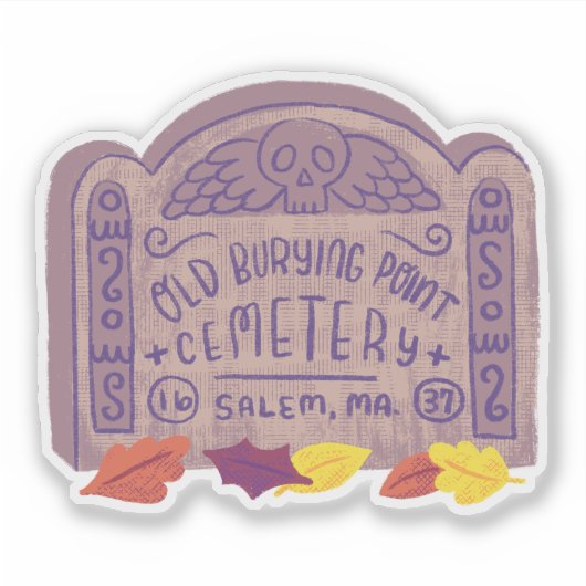 Oude begraafplaats van Salem Sticker (Voorkant)