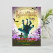 Oude begraafplaats, Zombie Hand & Bats Halloween P Kaart (Staand voorkant)