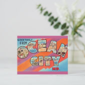 Oude begroeting uit Ocean City MD Briefkaart (Staand voorkant)