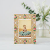 Oude Behangpatroon Mode Foto Frame Briefkaart (Staand voorkant)