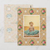 Oude Behangpatroon Mode Foto Frame Briefkaart (Voorkant / Achterkant)