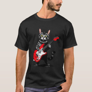 Oude Bengaalse kat speelt gitaar Grappige kitten k T-shirt
