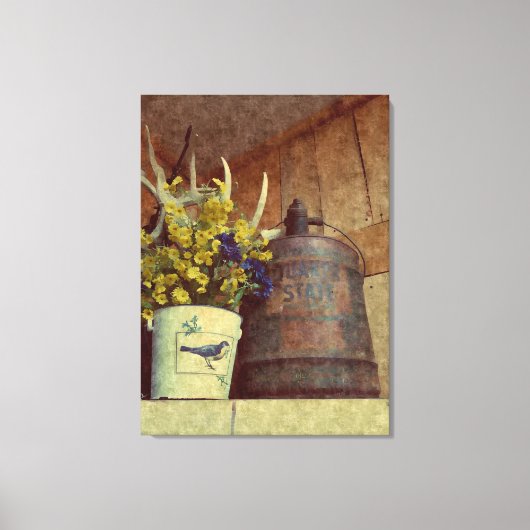Oude Benzineblik Canvas Afdruk (Voorkant)