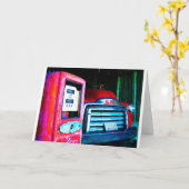 Oude Benzinepomp & GMC die Vrachtwagen bewerken Kaart (Gele Bloem)