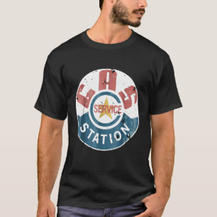 Oude Benzinepomp Versleten Vrouwen Mannen T-shirt