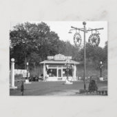 Oude benzinestation, 1925 briefkaart (Voorkant)