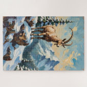 Oude berggeit op Bevroren Kerstmis Bergkam Legpuzzel (Horizontaal)
