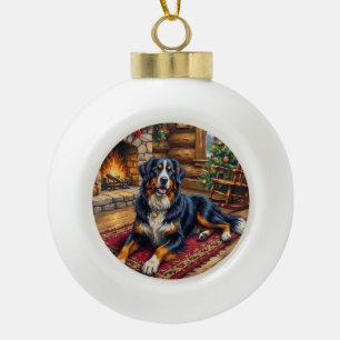 Oude Berghond Knus Kerst Kabinet Keramische Bal Ornament