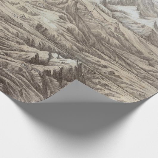 Oude bergkaart Peru (1865)  Cadeaupapier (Hoek)