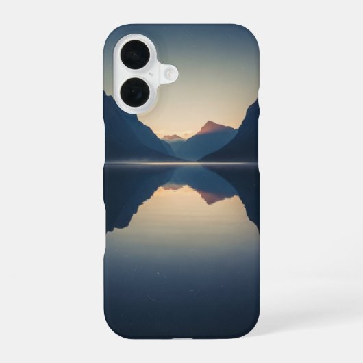 Oude bergmeer bij schemering iPhone 16 hoesje (Achterkant)
