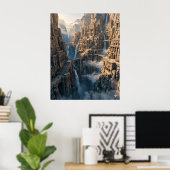 Oude bergstad aan de klif poster (Thuiskantoor)
