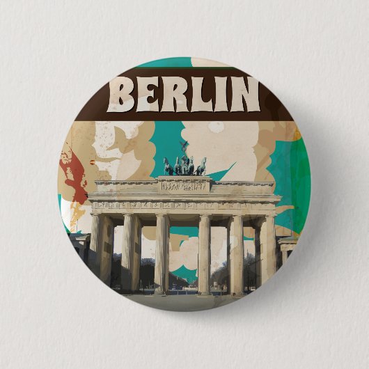 Oude Berlijnse Reisposter Ronde Button 5,7 Cm (Voorkant)