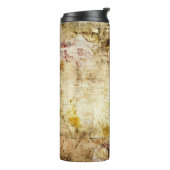 Oude beschadigde wandachtergrond abstract, gerijpt thermosbeker (Gedraaid links)