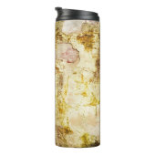 Oude beschadigde wandachtergrond abstract, gerijpt thermosbeker (Geroteerd rechts)