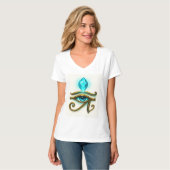 Oude bescherming: Horus oog met lichtblauwe crys T-shirt (Voorkant volledig)