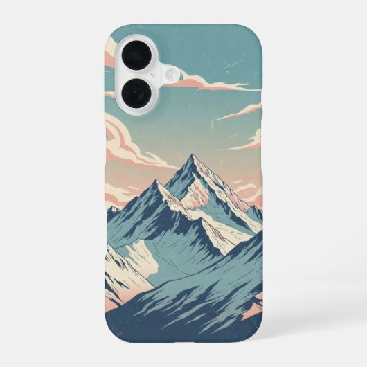 Oude besneeuwde toppen iPhone 16 hoesje (Achterkant)