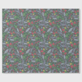 Oude Bessen Vlinders Fluweelbloemen Anjers Cadeaupapier (Vlak)