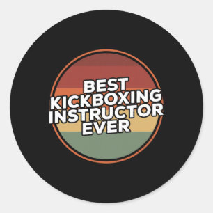 Oude beste kickbokinstructeur ooit training geven ronde sticker