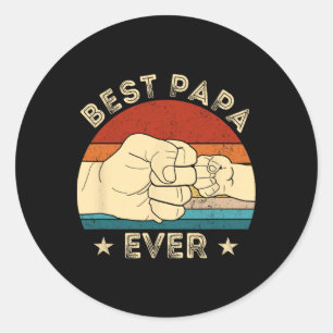 Oude Beste Papa Ooit Vuistbumper Grappige Opa Dik Ronde Sticker