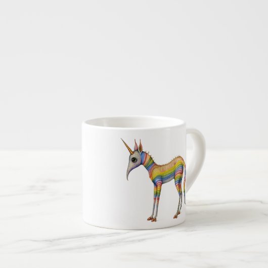 Oude Bestiary Rainbow Unicorn Espresso Kop (Voorkant rechts)