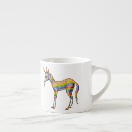 Oude Bestiary Rainbow Unicorn Espresso Kop (Rechts)