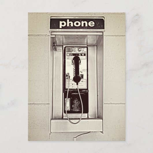 Oude Betaaltelefoon Briefkaart (Voorkant)