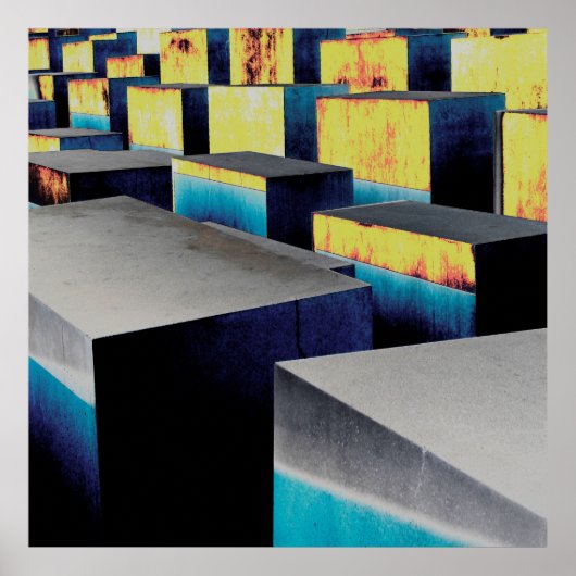 oude betonkubussen poster (Voorkant)