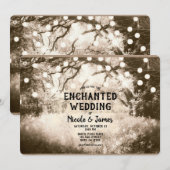 Oude  betoverende boslights Wedding Kaart (Voorkant / Achterkant)